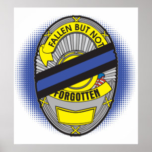 Thin Blue Line Badge Poster