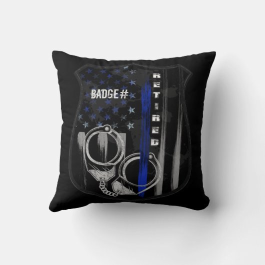 Thin Blue Line Badge Sierkussen (Achterkant)