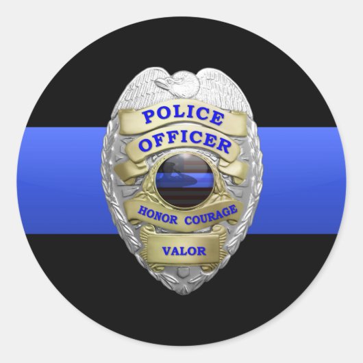 Thin Blue Line Badge Sticker (Voorkant)
