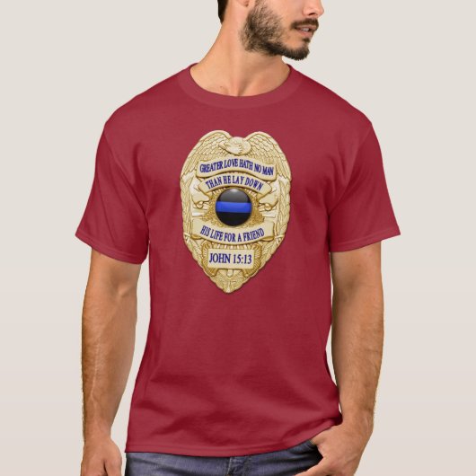 Thin Blue Line Badge T-shirt (Voorkant)