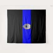 Thin Blue Line Badge Tapestry Wandkleed (Voorkant (horizontaal))