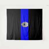 Thin Blue Line Badge Tapestry Wandkleed (Voorkant (horizontaal))