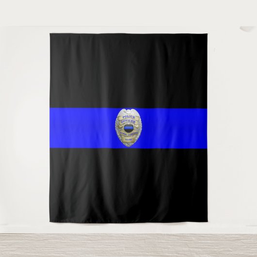 Thin Blue Line Badge Tapestry Wandkleed (Voorkant)