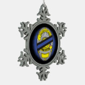 Thin Blue Line Badge Tin Sneeuwvlok Ornament (Links)
