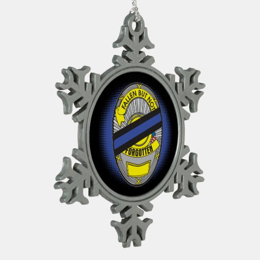 Thin Blue Line Badge Tin Sneeuwvlok Ornament (Links)