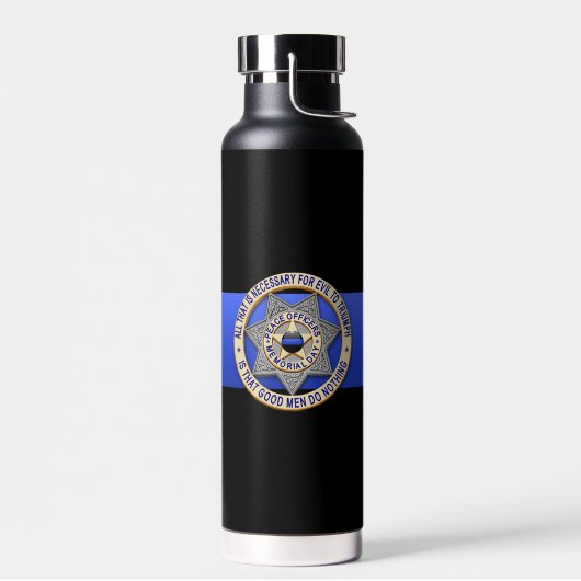 Thin Blue Line Badge Waterfles (Links)