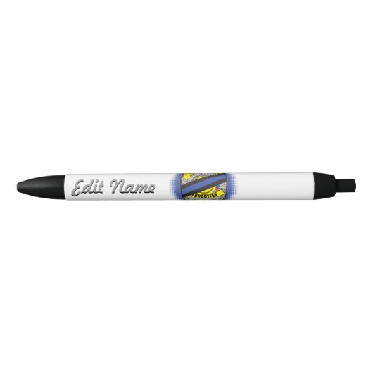 Thin Blue Line Badge Zwarte Inkt Pen (Voorkant)