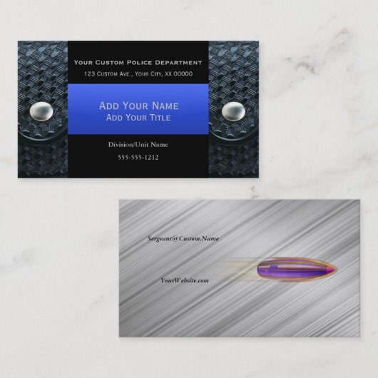 Thin Blue Line - Belt Keepers en Bullet Visitekaartje (Voorkant / Achterkant)