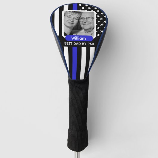 Thin Blue Line, Best Dad, Photo, Monogram, Vlag Golfheadcover (Voorkant)