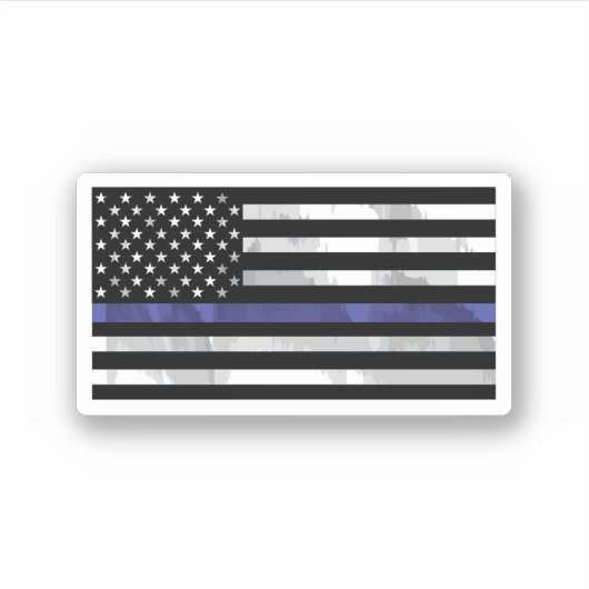 Thin-Blue-Line-Blue-Lives-Matter-Flag-Sticker Sticker (Voorkant)