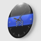 Thin Blue Line - Blue/White Sergeant Stripes Large Grote Klok (Hoek)