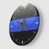 Thin Blue Line - Blue/Yellow Sergeant Stripes Larg Grote Klok (Hoek)
