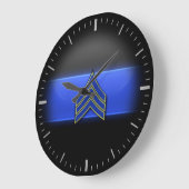 Thin Blue Line - Blue/Yellow Sergeant Stripes Larg Grote Klok (Hoek)