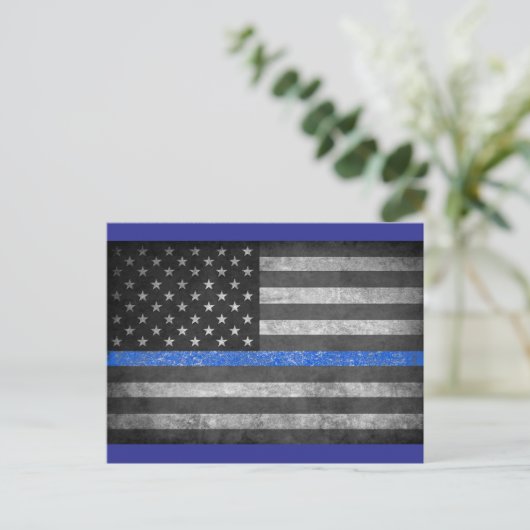 Thin Blue Line Briefkaart (Staand voorkant)