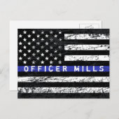 Thin Blue Line Briefkaart (Voorkant / Achterkant)