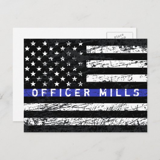 Thin Blue Line Briefkaart (Voorkant / Achterkant)