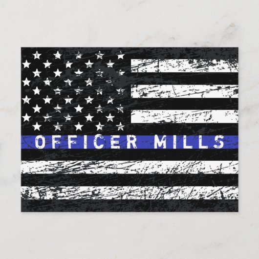 Thin Blue Line Briefkaart (Voorkant)