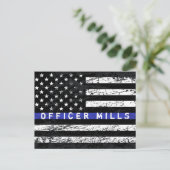 Thin Blue Line Briefkaart (Staand voorkant)