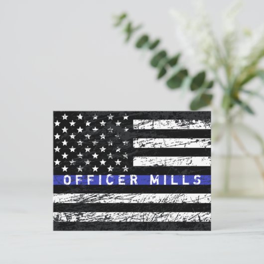 Thin Blue Line Briefkaart (Staand voorkant)