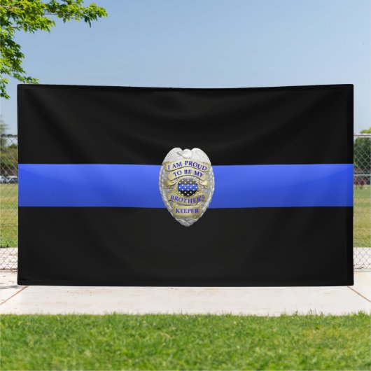 Thin Blue Line Brothers Keeper Badge Banner (Buitenkant)