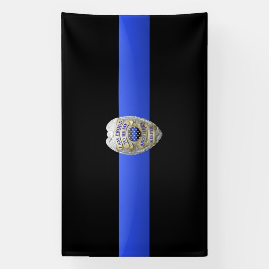 Thin Blue Line Brothers Keeper Badge Banner (Verticaal)