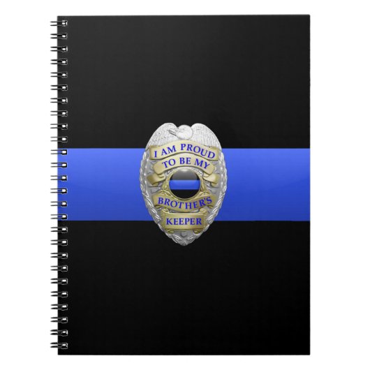 Thin Blue Line Brothers Keeper Badge Notitieboek (Voorkant)