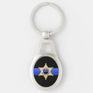 Thin Blue Line Brothers Keeper Badge Sleutelhanger