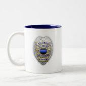 Thin Blue Line Brothers Keeper Badge Tweekleurige Koffiemok (Links)