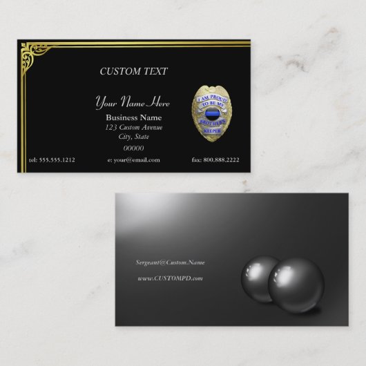 Thin Blue Line Brothers Keeper Badge Visitekaartje (Voorkant / Achterkant)