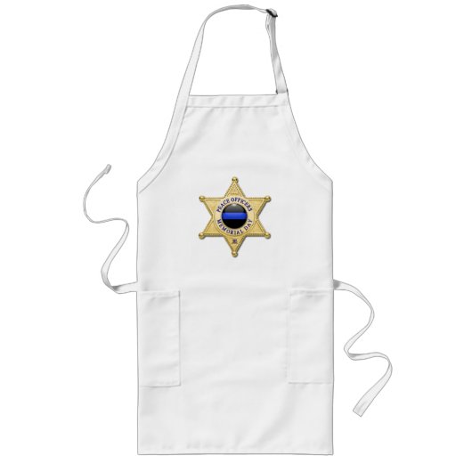 Thin Blue Line - Button en Sheriff Star Lang Schort (Voorkant)