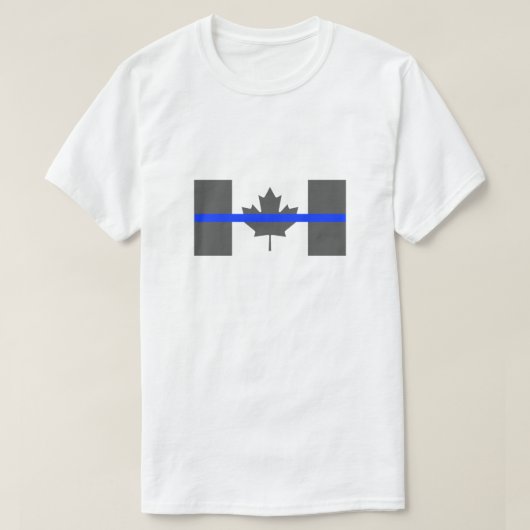 Thin Blue Line Canada vlag politie T-shirt (Design voorkant)