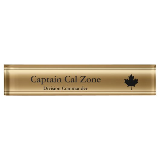 Thin Blue Line Canadian Maple Leaf Name plate Naambordje (Voorkant)