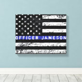 Thin Blue Line Canvas Afdruk (Insitu (Houten vloer))