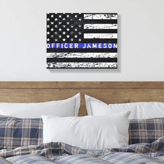 Thin Blue Line Canvas Afdruk (Insitu (Slaapkamer))