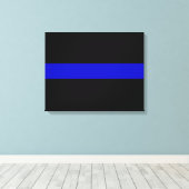 Thin Blue Line Canvas Afdruk (Insitu (Houten vloer))