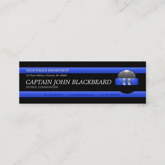 Thin Blue Line Captain Custom Visitekaartje (Voorkant)