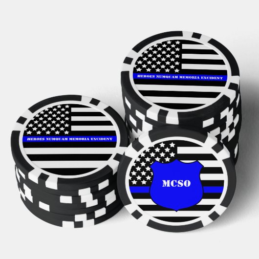 [Thin Blue Line] Challenge Coin Poker Chips (Opstapeling)