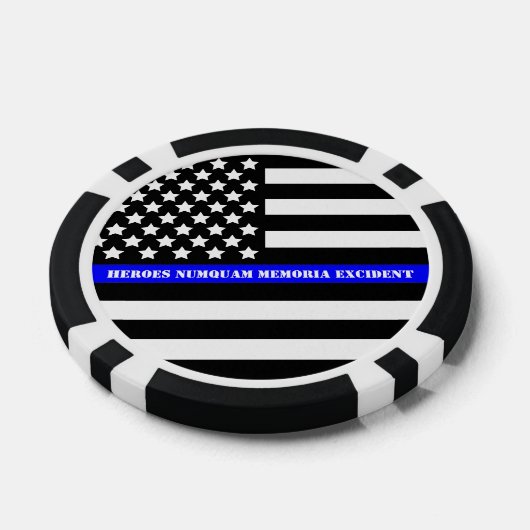 [Thin Blue Line] Challenge Coin Poker Chips (Enkel)
