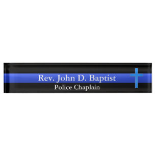 Thin Blue Line - Chaplain Cross Naambordje