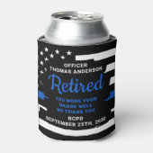 Thin Blue Line Cheers and Beers Police Retirement Blikjeskoeler (Blikje Voorkant)