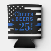 Thin Blue Line Cheers and Beers Police Retirement Blikjeskoeler (Achterkant)