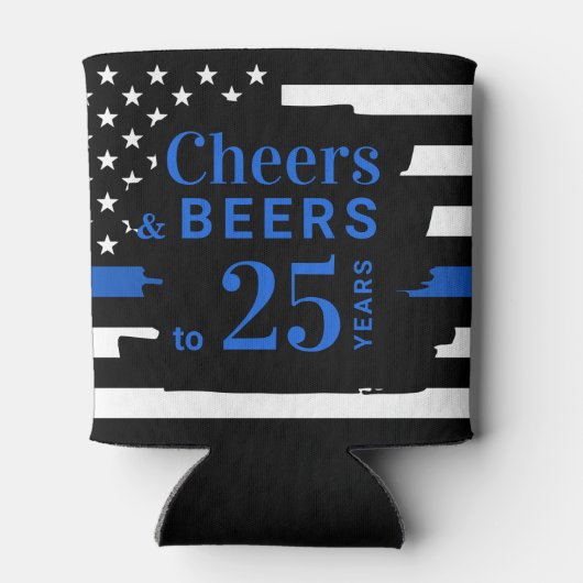 Thin Blue Line Cheers and Beers Police Retirement Blikjeskoeler (Achterkant)