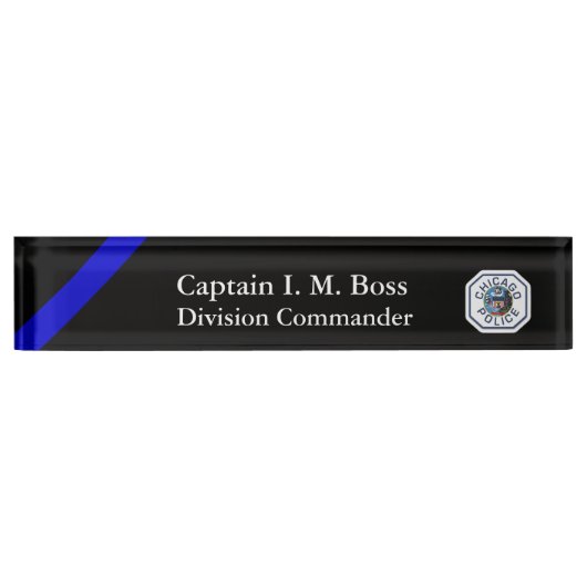 Thin Blue Line - Chicago PD Patch Desk Name Bord Naambordje (Voorkant)