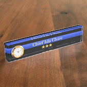 Thin Blue Line - Chief 3 sterren Rank Naambordje (Zijkant)