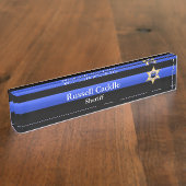 Thin Blue Line - Chief Sheriff Star Badge Naambordje (Zijkant)