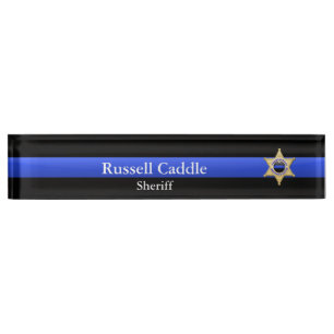 Thin Blue Line - Chief Sheriff Star Badge Naambordje