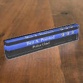 Thin Blue Line - Chief Three Star Rank Naambordje (Zijkant)