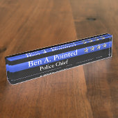 Thin Blue Line - Chief Vier sterren Rank Naambordje (Zijkant)