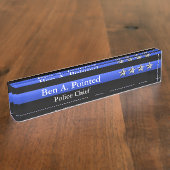 Thin Blue Line - Chief Vier sterren Rank Naambordje (Zijkant)