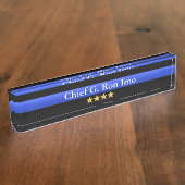 Thin Blue Line - Chief Vier sterren Rank Naambordje (Zijkant)
